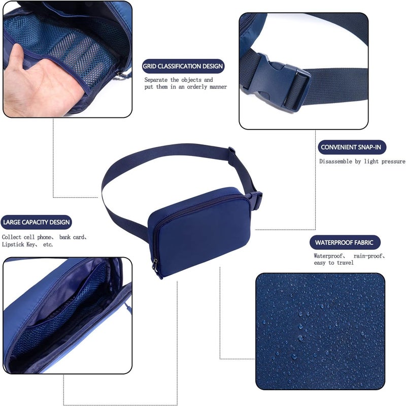 WITROMAN Belt bag Fanny pack crossbody bags for women Everywhere belt bag (blue) - Image 4